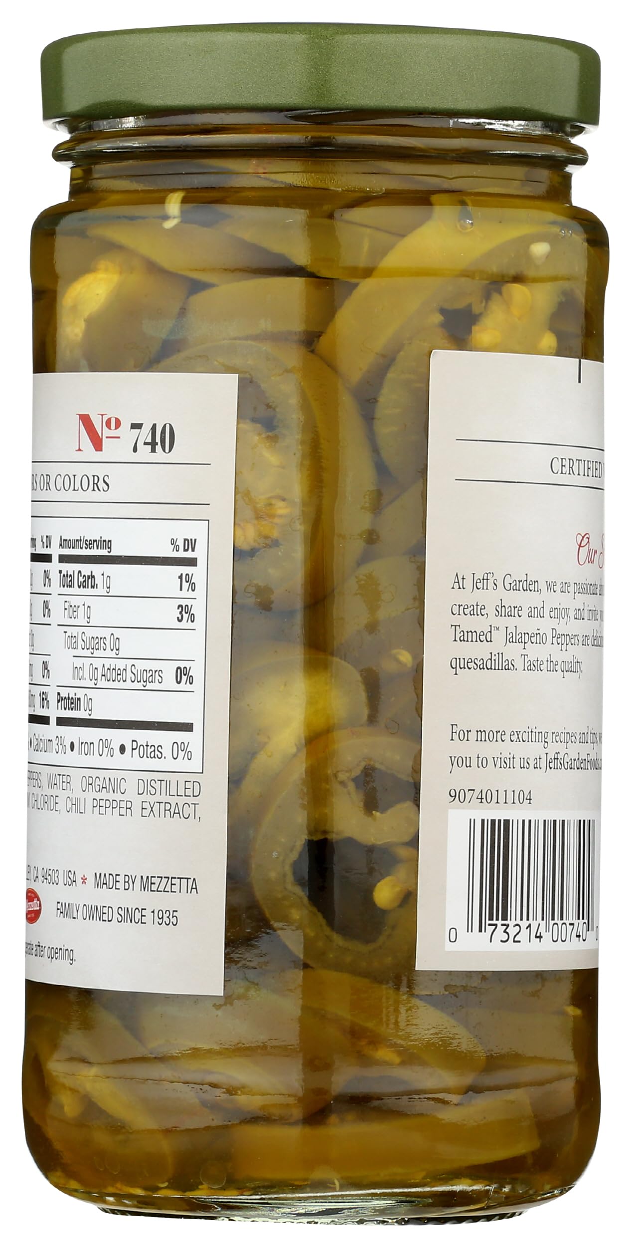 Jeffs Naturals Sliced Tamed Jalapeno Peppers, 12 oz - Pack of 1, Perfect for Cooking and Snacking