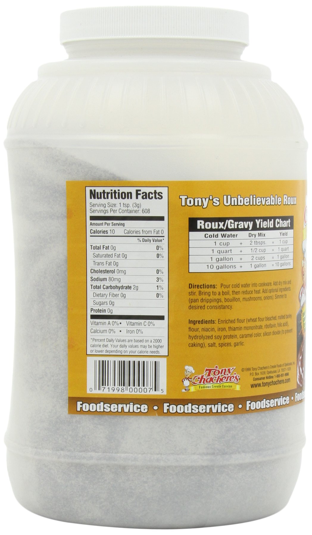 Tony Chachere Creole Instant Roux Mix, 4 Pound