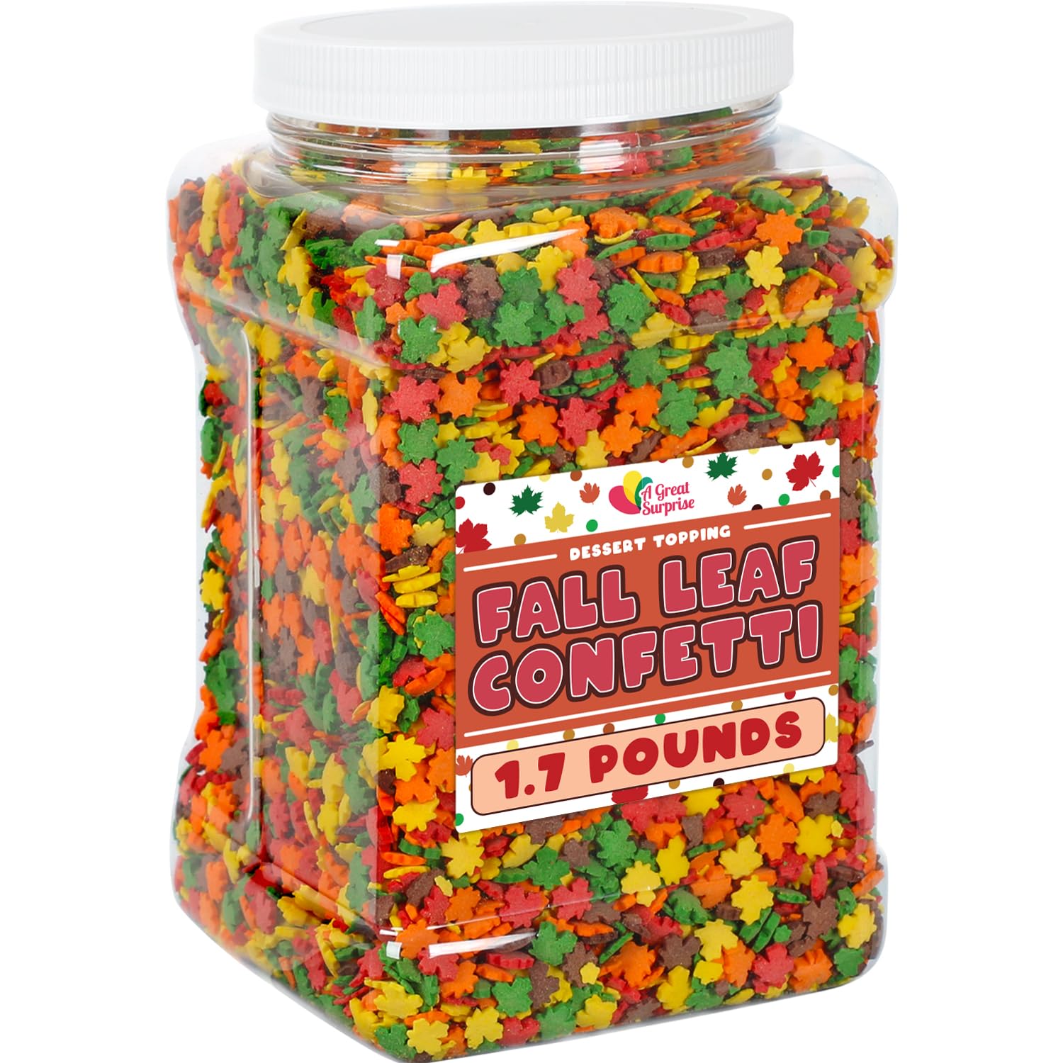 Fall Sprinkles - 1.7 Pounds - Bulk Fall Pumpkin Sprinkles - Fall Leaf Sprinkles for Baking - Autumn Leaf Sprinkles - Thanksgivin