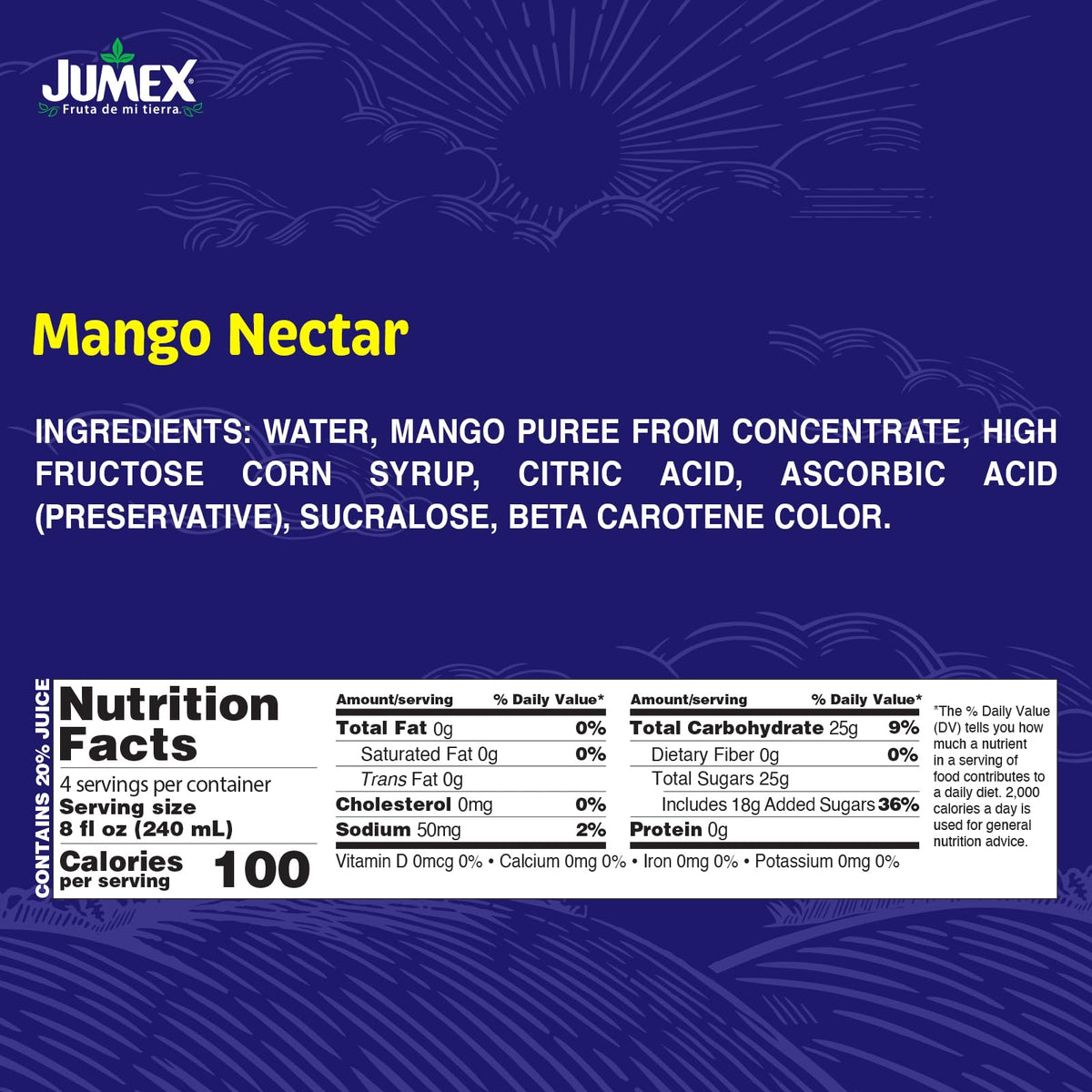Jumex Mango Nectar Juice - Fresh Fruit Puree - 32.4 Fl Oz Carton - Smoothie & Cocktail Mix