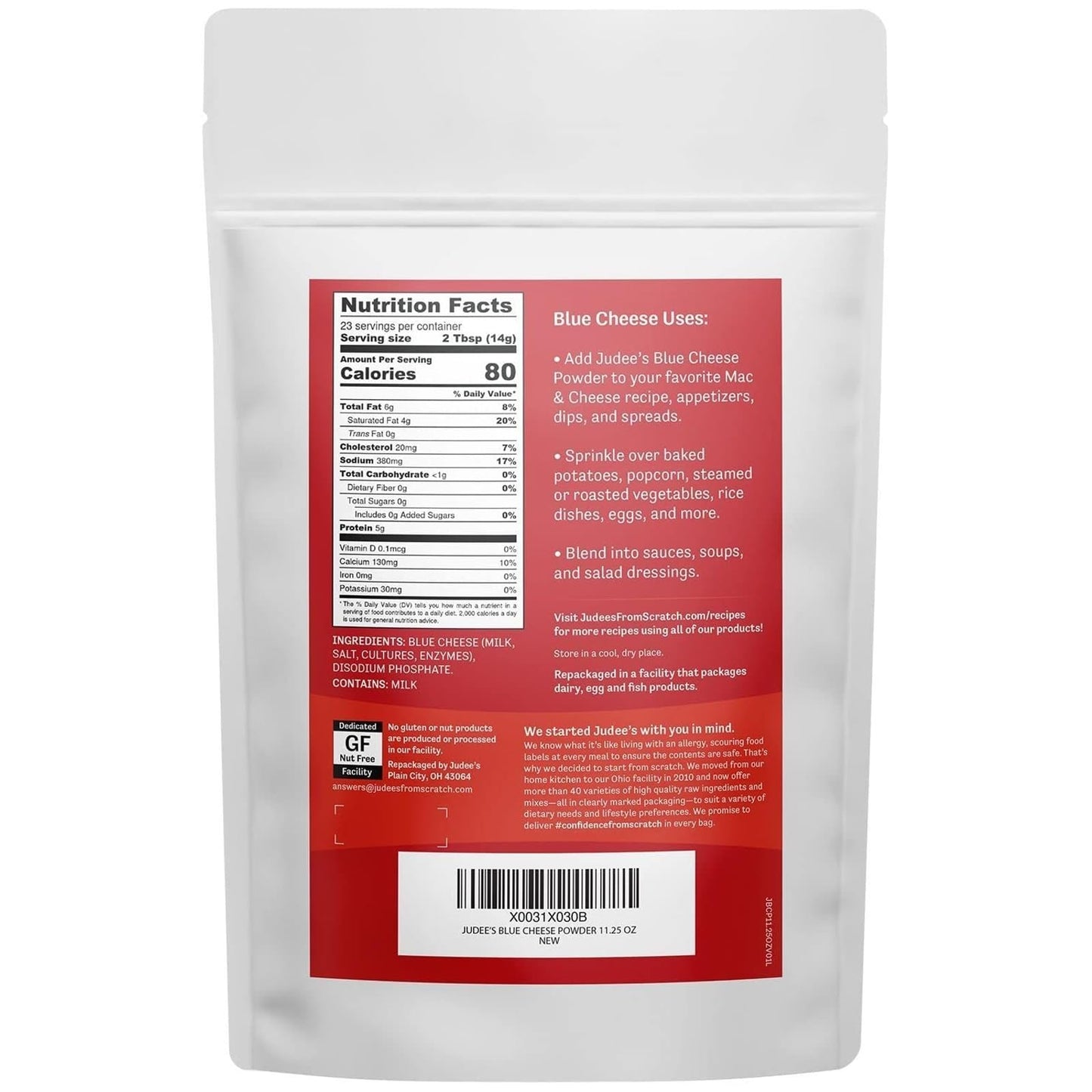 Judee   S Blue Cheese Powder 11.25 Oz - Gluten-Free And Nut-Free - Use In Seasonings And Salad Dressings - Great For Dips, Sprea