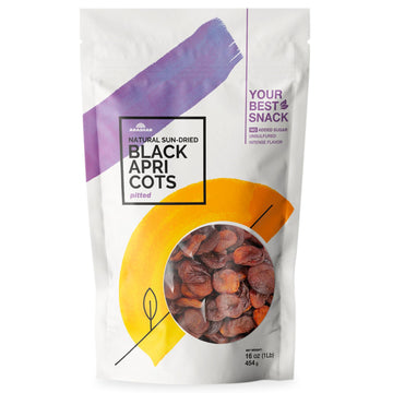 Arashan Natural Black Dried Apricots From Kyrgyzstan, 1Lb - Unsulphured, Sun-Dried, No-Added Sugar, Sweet And Tangy, Ideal For Snacking, Baking, And Nutritious Trail Mixes