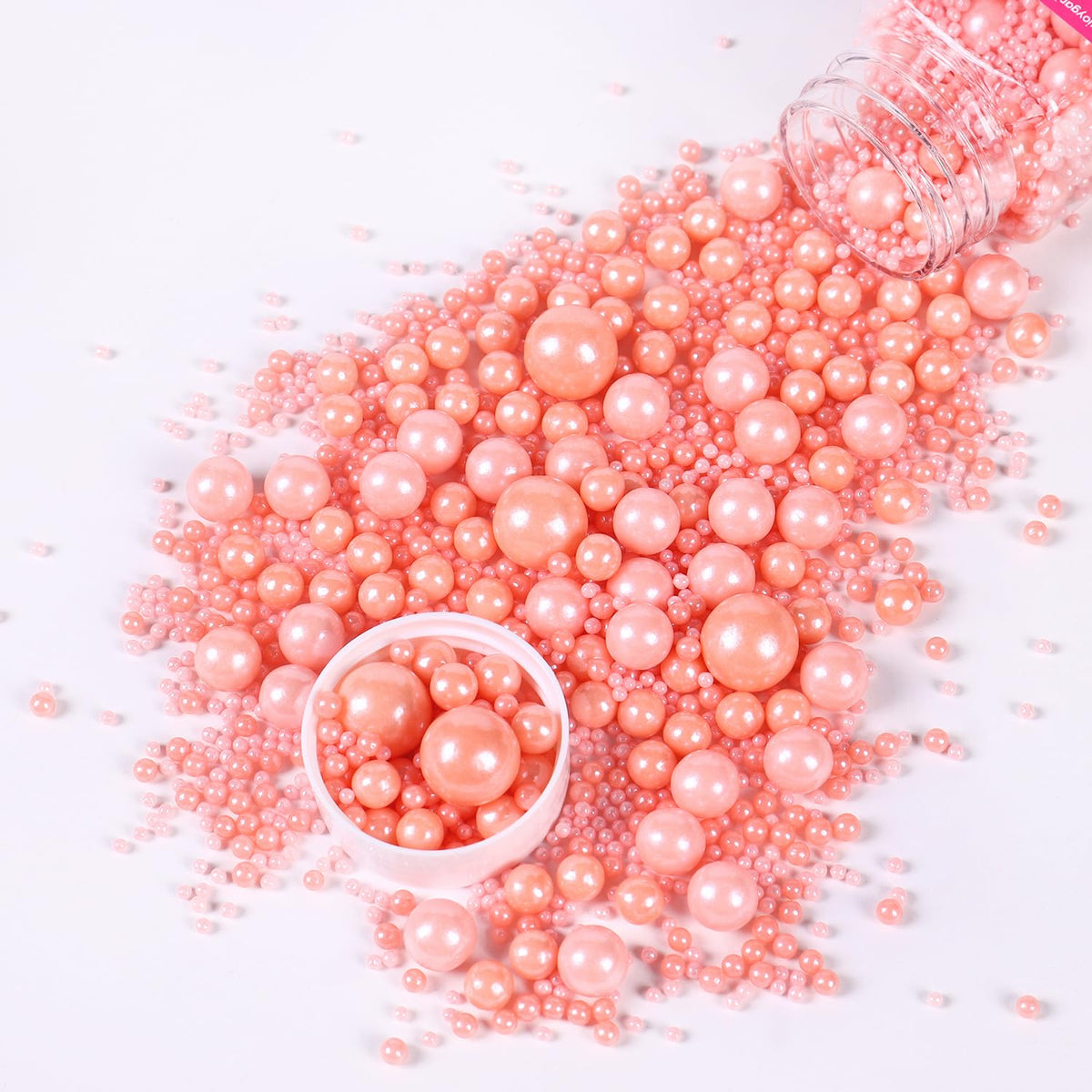 Light Pink Sprinkles For Cake Decorating, Edible Pearl Sprinkles For Cupcake Toppers Baking Decorations Cookie Decorating Lover