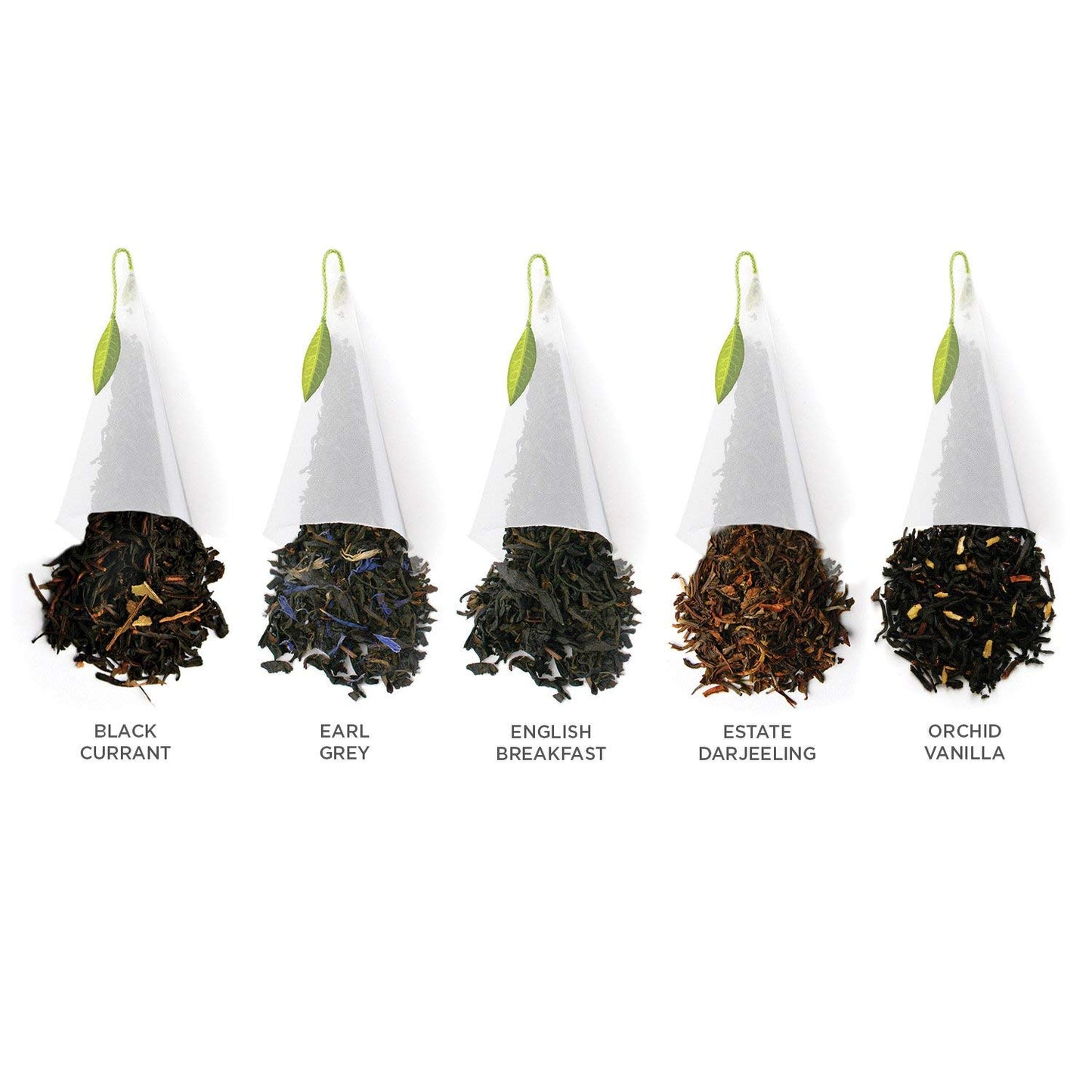 Tea Forte Assorted Black Tea Gift Set, 10 Count Sampler, Handcrafted Pyramid Infuser Bags, Individually Wrapped