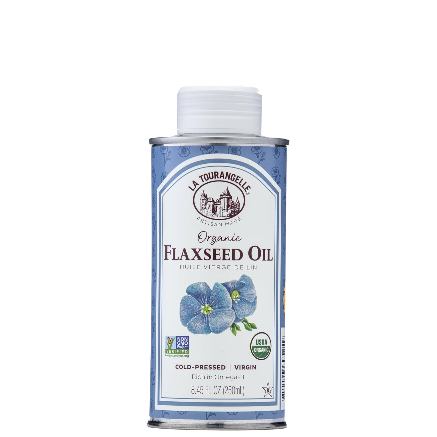 La Tourangelle Organic Flaxseed Oil, Vegan, Non-GMO, Gluten-Free, 8.45 Fl Oz, Cast Iron Seasoning