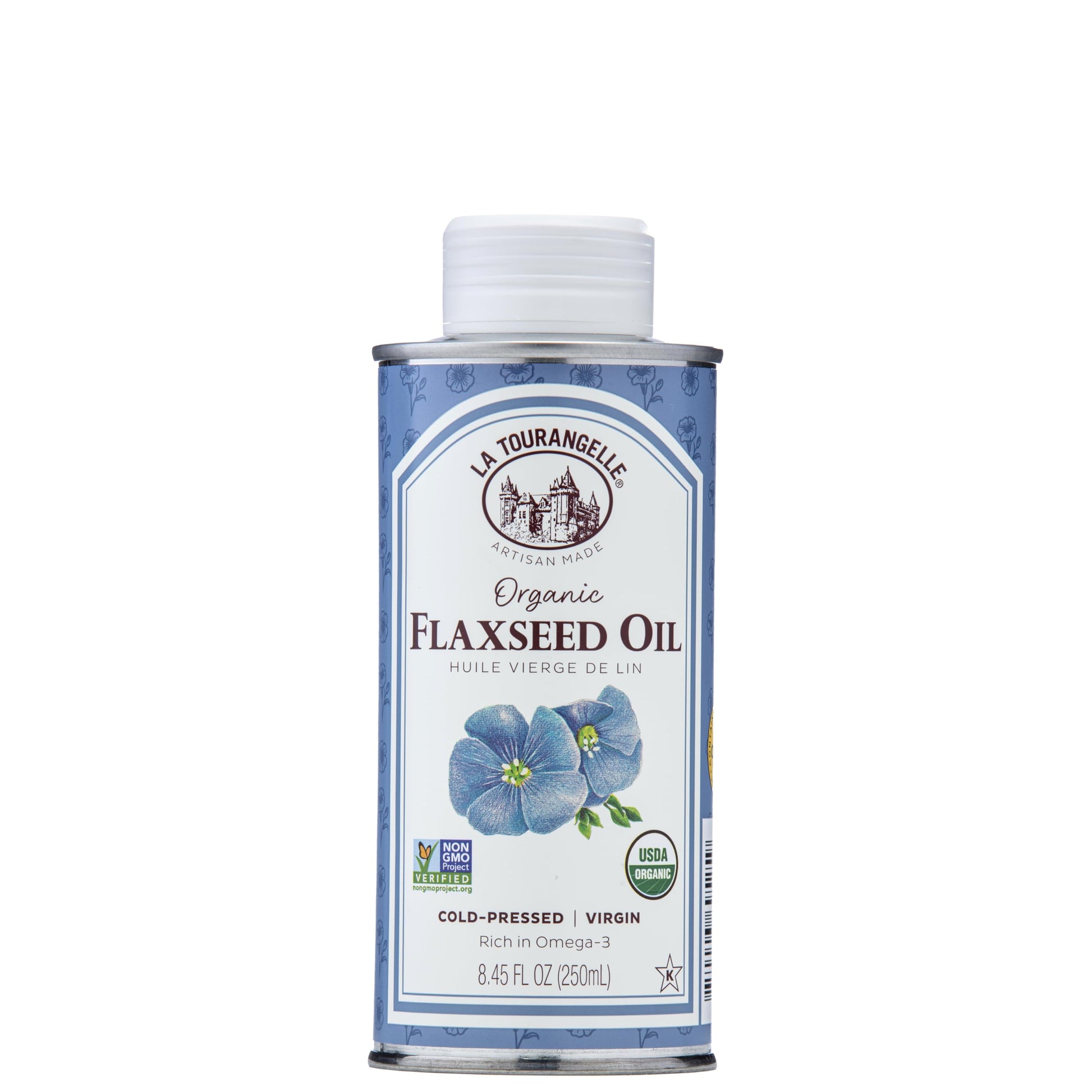 La Tourangelle Organic Flaxseed Oil, Vegan, Non-GMO, Gluten-Free, 8.45 Fl Oz, Cast Iron Seasoning