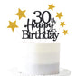 Pargleev Glittery 30Th Happy Birthday Cake Topper With Star,Personalised 30 Birthday Cake Toppers Party Decorations Party Suppli