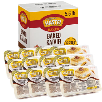 Hastel Top-Grade Bulk Baked Kataifi Shredded Fillo Dough 5.5 Lb (2500 Gr) Perfect For Viral Dubai Chocolate Bar Pistachio Kunafa Knafeh Phyllo Dough For Pastries Milky Desserts Pastry Kadayif Crispy Noodles