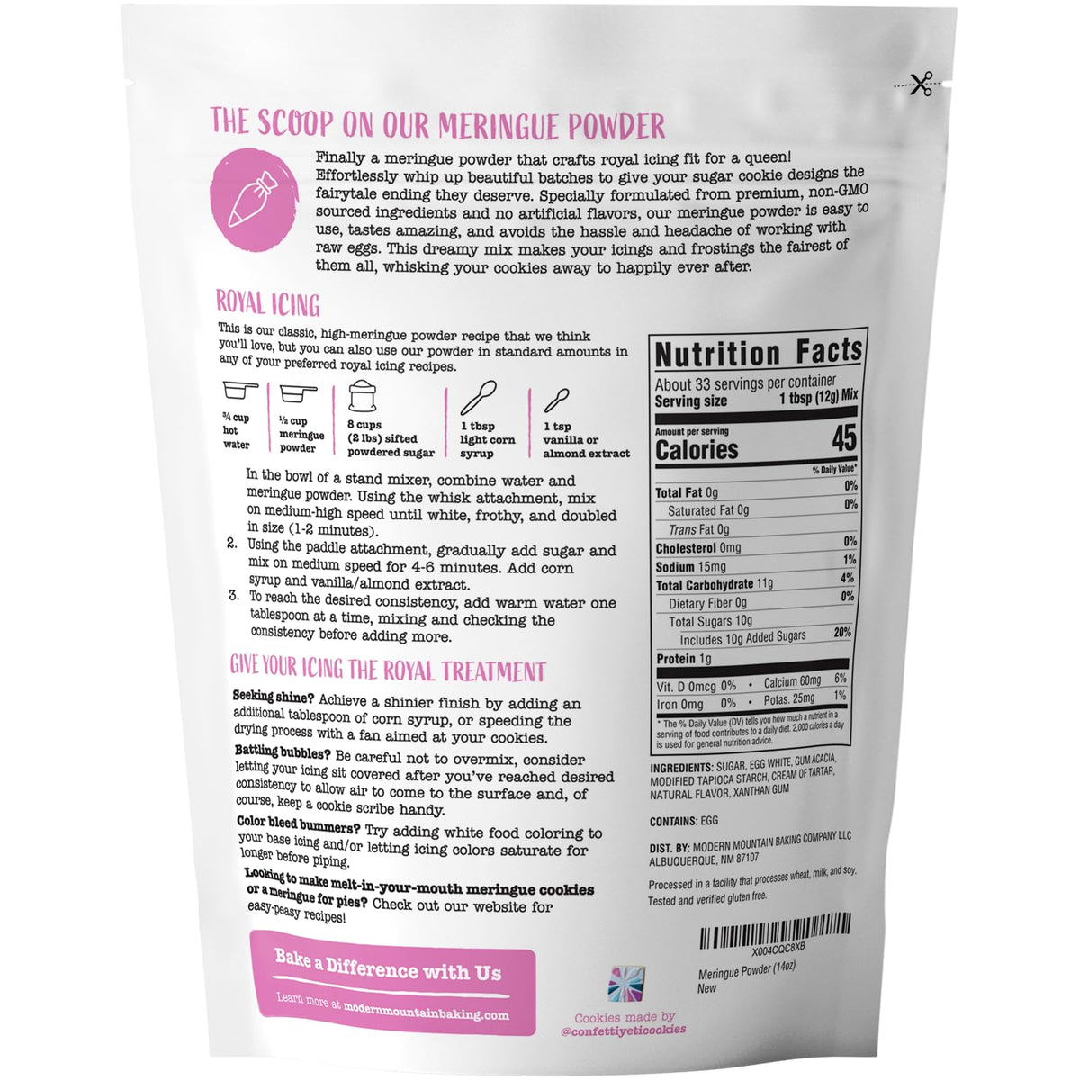 Meringue Powder (14Oz) For Royal Icing, Premium Quality, High Egg White Formula, Create Incredible Royal Icing Or Frosting For S