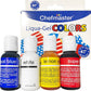 Chefmaster Liqua-Gel Food Coloring 4-Bottle Set, 0.7 oz Each, Vibrant Red, Blue, Yellow, White, Professional-Grade, Made in USA