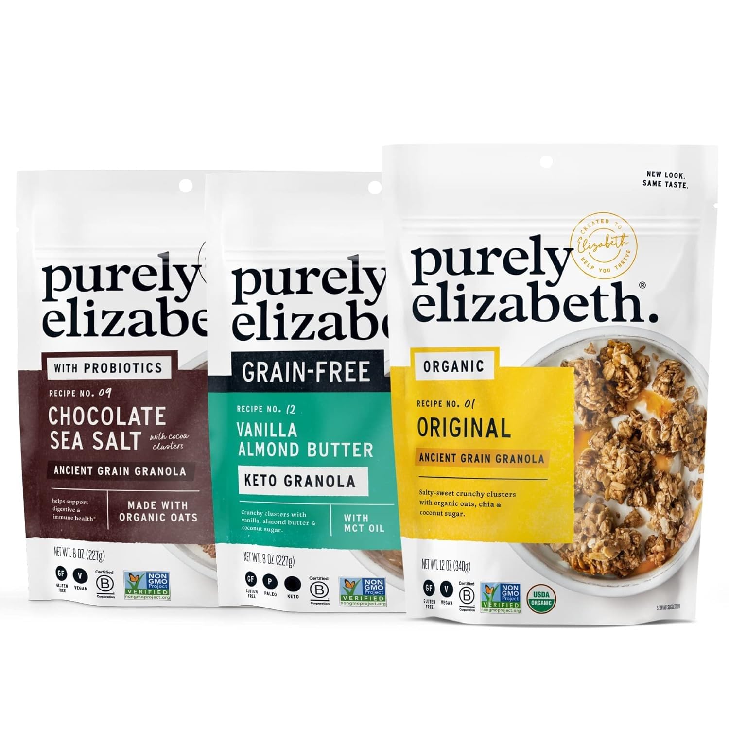 Purely Elizabeth Ancient Grain Granola, Variety Pack, (3 Ct.)