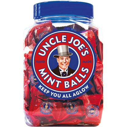 Uncle Joes Mint Balls | Handcrafted British Candy | with Peppermint Oil | Long Lasting & Breath Refreshing Minty Flavor | Indiv