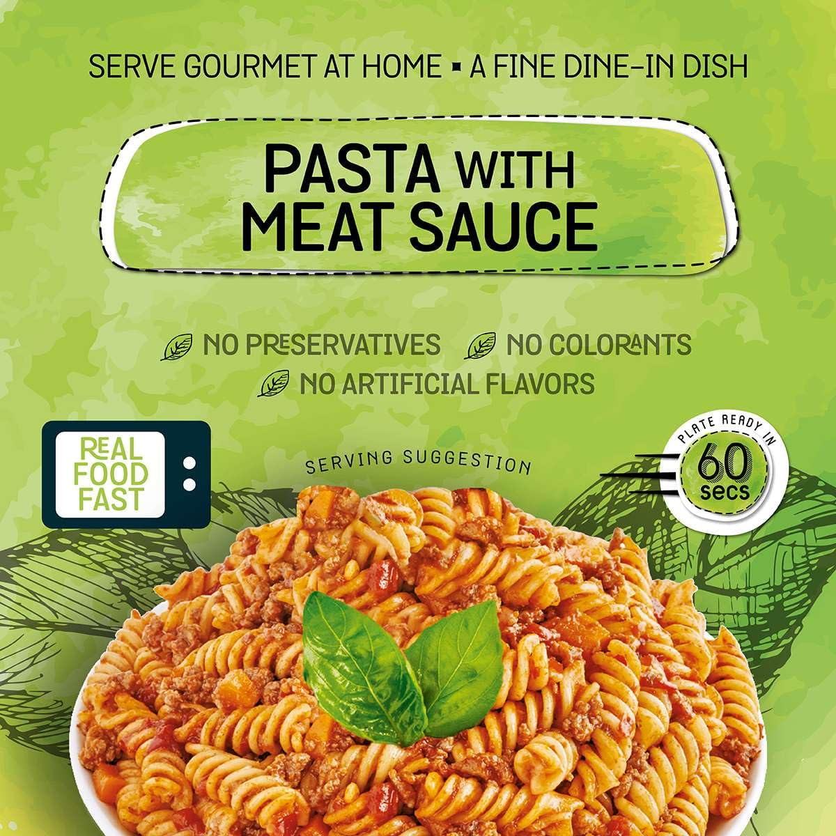 Mediterranean, Ready To Eat Pasta With Meat Sauce, No Preservatives, No Colorants, No Artificial Flavors, 8.8 Oz (Pack Of 12)