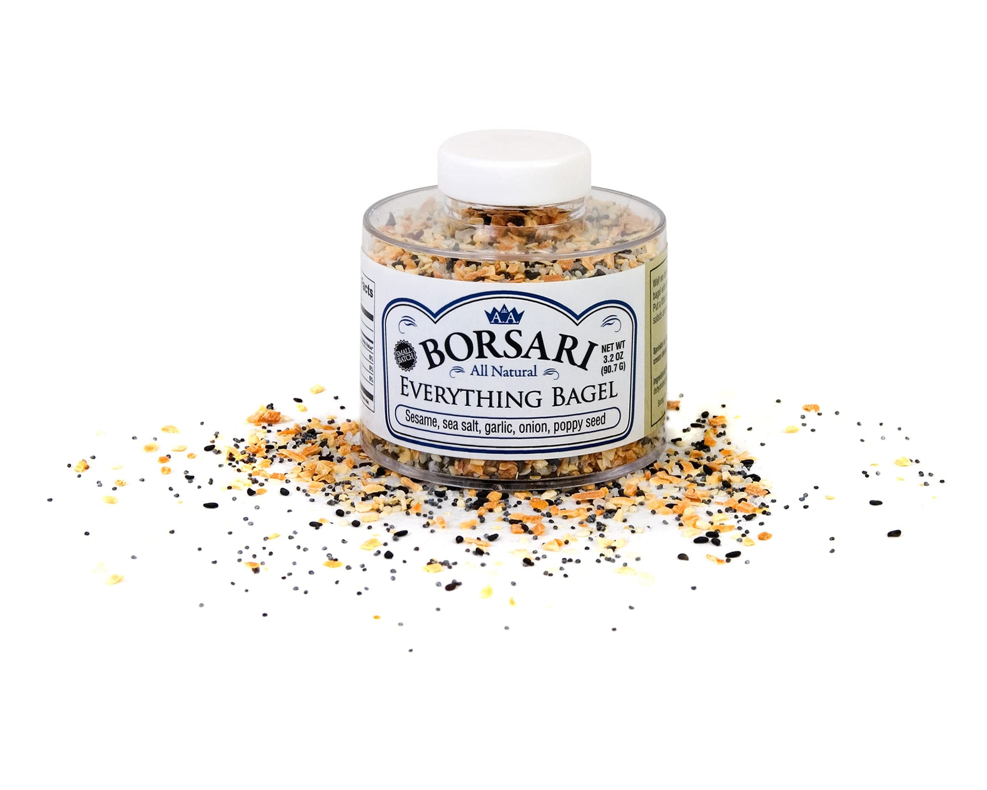 Borsari Everything Bagel Seasoning - Gourmet Bagel Seasoning With Sea Salt And Poppy Seeds - Gluten Free And Keto Friendly Spice For Cooking - Flavorful Seasoning - (3.2 Oz - Pack Of 1)