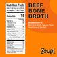 Beef Bone Broth By Zoup! Keto-Friendly, Gluten Free, Fat Free, Non-Gmo Clear Bone Broth - Great For Stock, Bouillon, Soup Base Or In Gravy - 6-Pack (32 Oz)