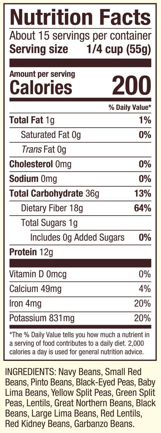 Bobs Red Mill 13 Bean Soup Mix, 29oz (Pack of 1) - Non GMO, Vegan, Kosher