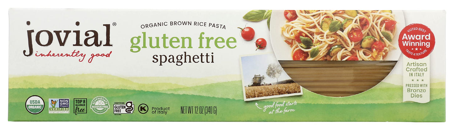 Jovial Gluten Free Brown Rice Pasta Organic - Award-Winning Taste & Texture, Non-GMO, Free of Top 8 Allergens, Vegan Brown Rice 