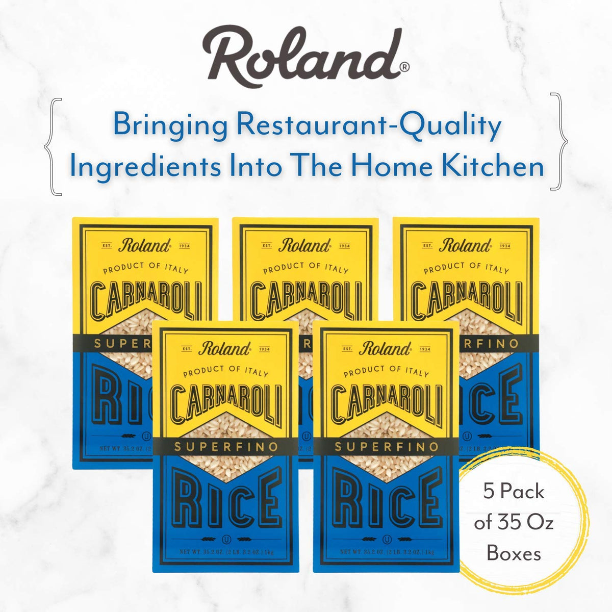 Roland Foods Carnaroli Rice  Superfino  2 lbs 3.3 Ounce (Pack of 5)
