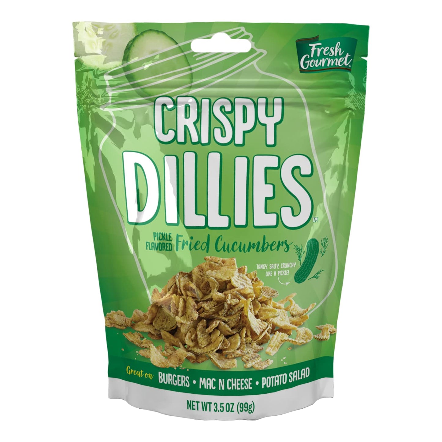Fresh gourmet crispy Dillies Pickle Flavored Fried cucumbers