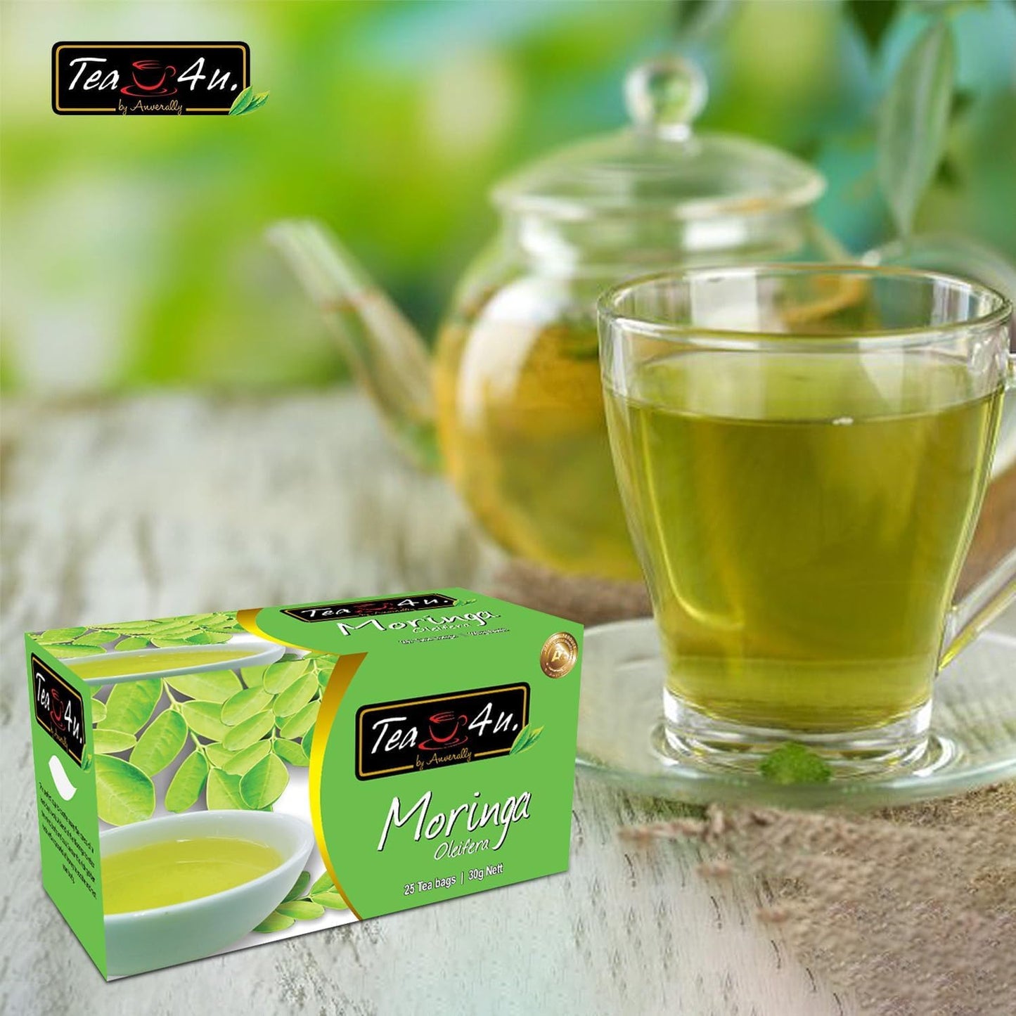 TEA 4U Moringa Oleifera Energy Tea - 25 Count Sealed Tea Bags, Flavorful Blended Distinct Flavors