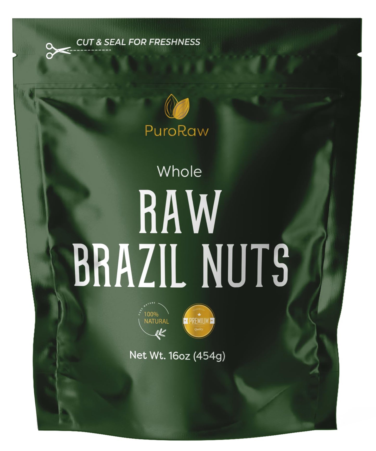 PuroRaw Brazil Nuts Raw 1lb  Raw Brazil Nuts. Brazil Nuts Unsalted - Brazil Nuts- All Natural  Non-GMO  Vegan Brazil Nuts- Brazil Nuts Bulk 16oz