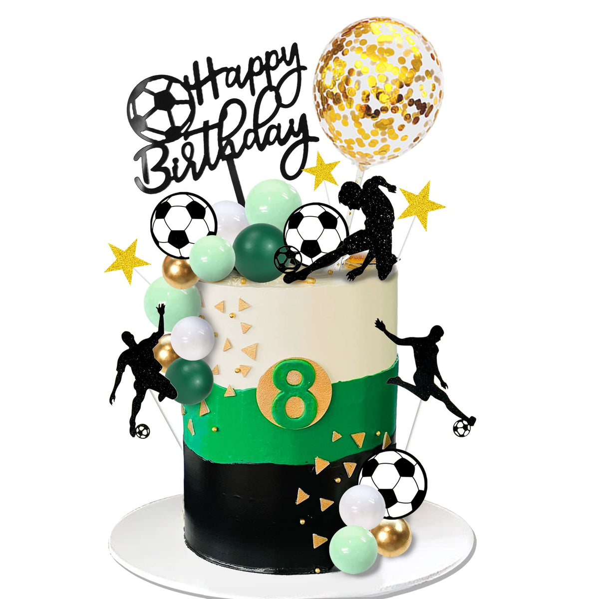 32 Pcs Soccer Cake Topper Decorations Soccer Ball Player Cake Decorations For Soccer Football Theme Birthday Sport Party Supplie