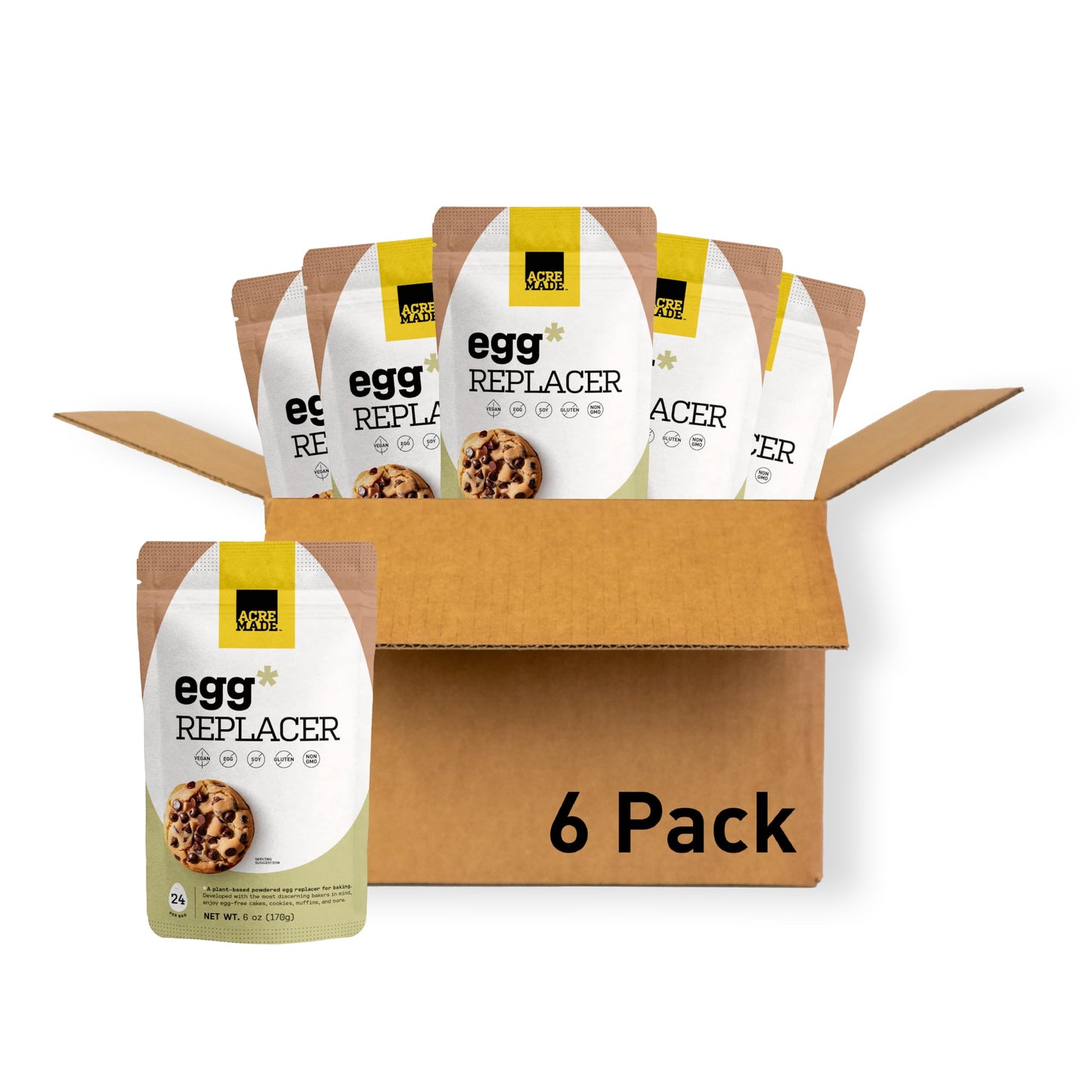 PURIS Plant-Based Egg Replacer, Vegan Whole Egg Powder, Gluten-Free, Non-GMO, 6 oz (Pack of 6)