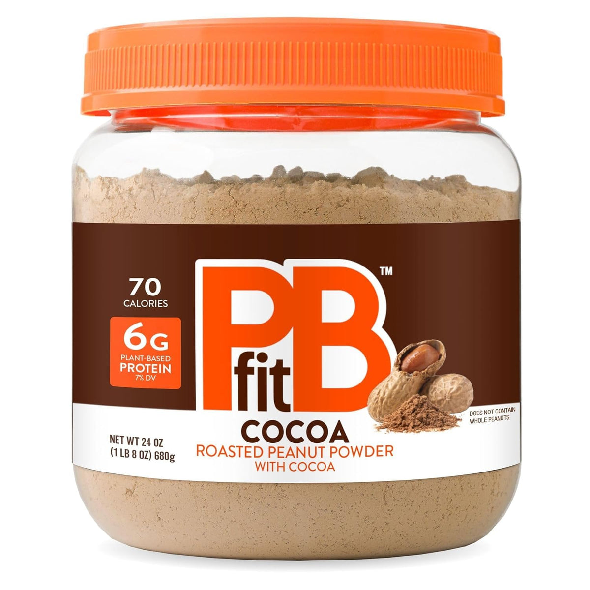 PBfit 24 Ounce Peanut Butter Powder Chocolate Flavor, Cocoa Powdered Peanut Butter Spread From Real Roasted Peanuts and Cocoa, 6