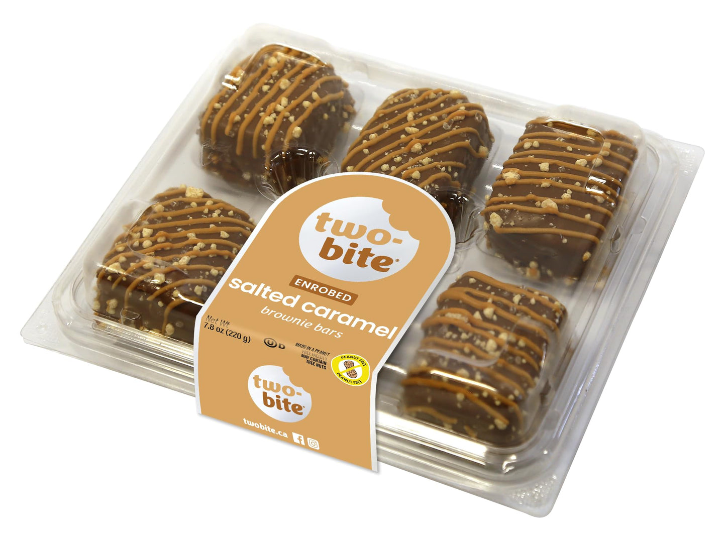two-bite Salted Caramel Brownie Bars, Frozen, 6 ct