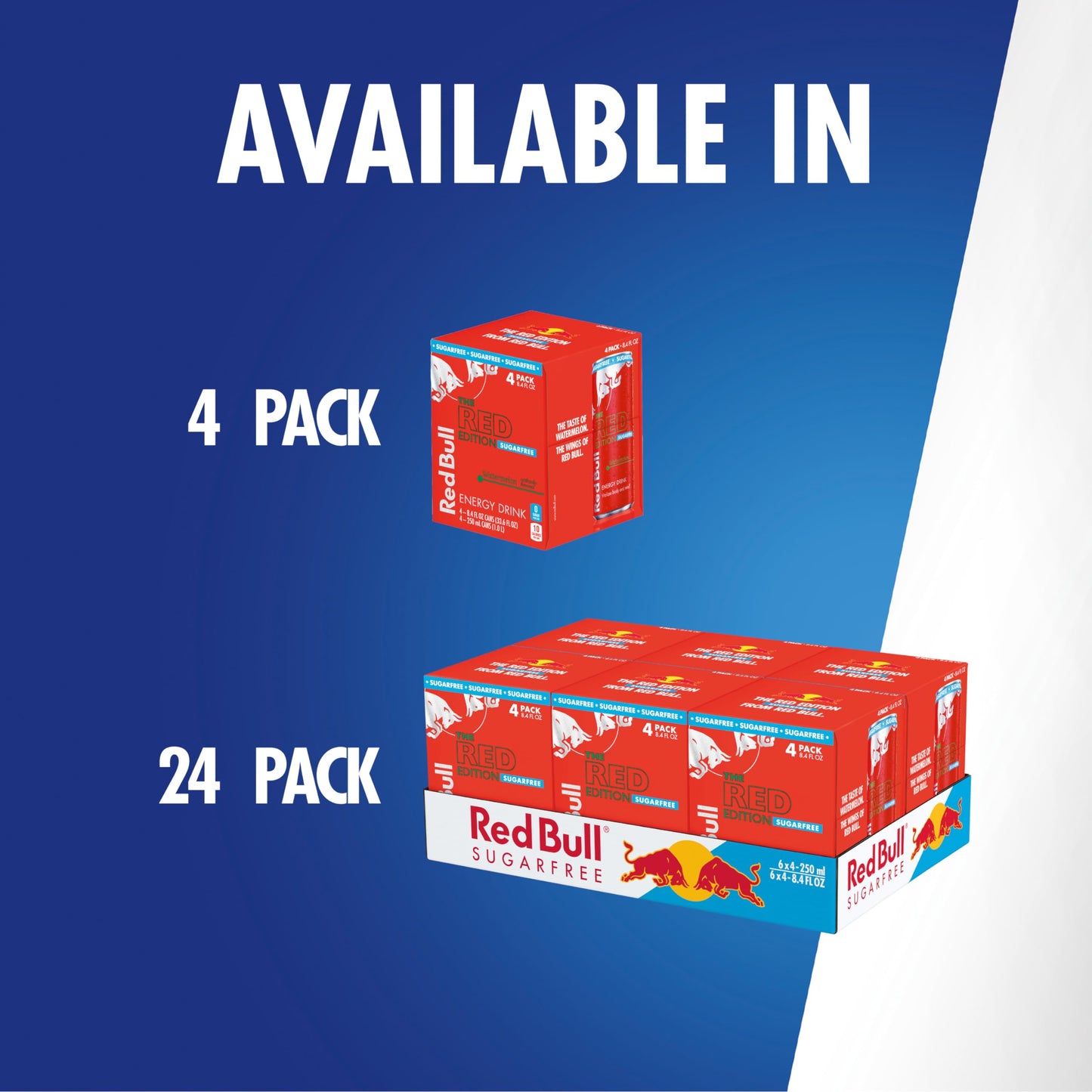 Red Bull Red Edition Sugar Free Energy Drink  Watermelon  with 80mg Caffeine plus Taurine & B Vitamins  8.4 Fl Oz  6 Packs of 4 Cans (Pack of 24)