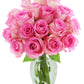 KaBloom Flowers - Mothers Day Collection - Bouquet of 18 Fresh Pink Roses (Farm-Fresh  Long-Stem) with Vase|Gift for Birthday  Anniversary  Thank You  Valentine  Mothers Day Fresh Flowers