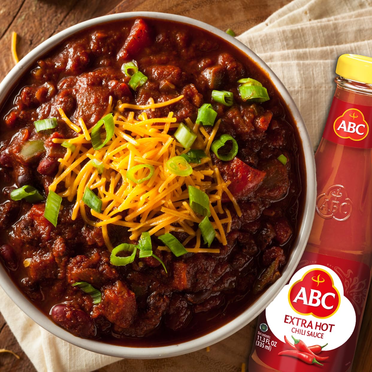 Abc Extra Hot Chili Sauce, 11.3 Oz, Spicy Sriracha Style Sambal, No Msg, Umami Flavor, Indonesian Bbq Dip Made With Chili & Garl