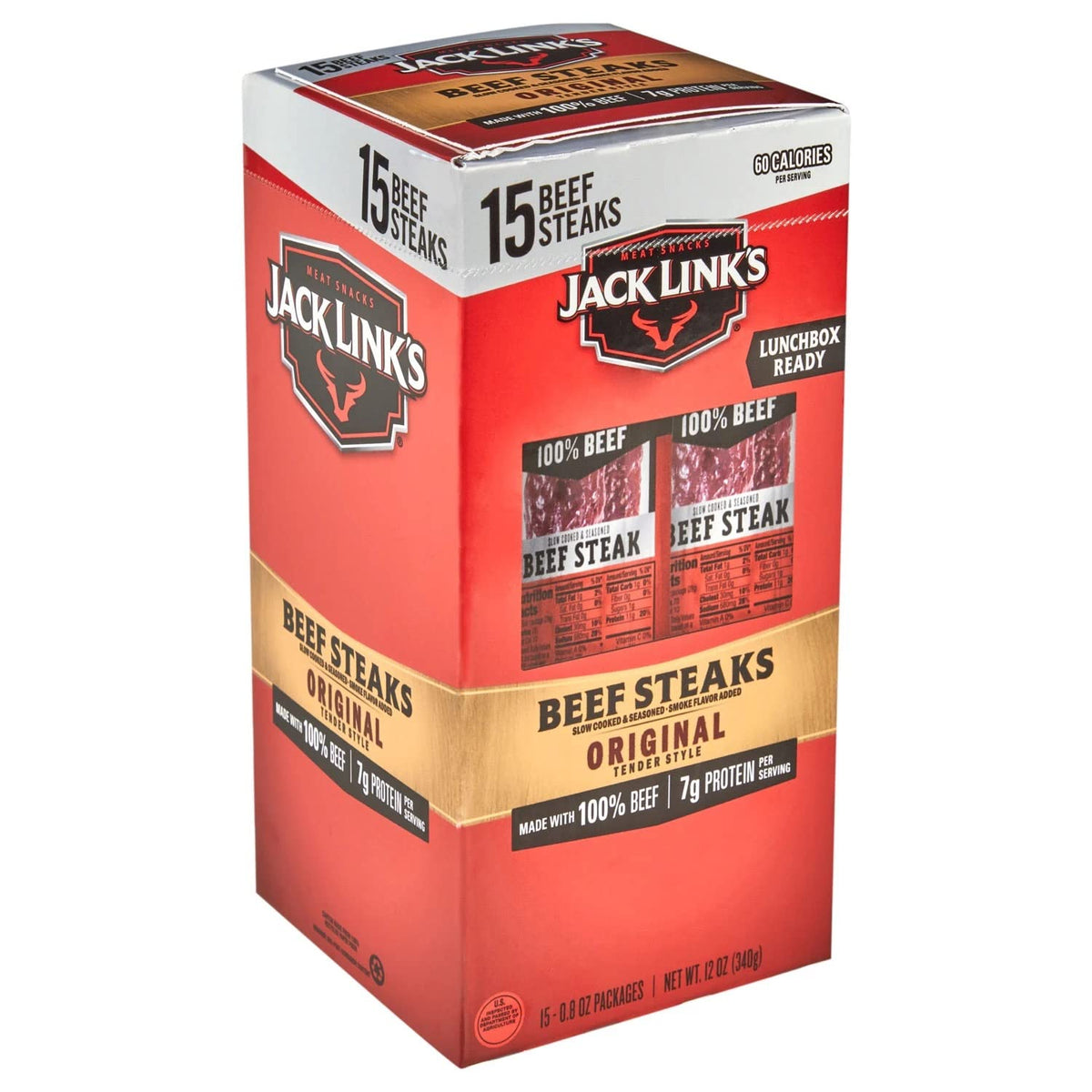 Jack Link'S Original Tender Style Beef Steak, 0.8 Ounce (15 Count)