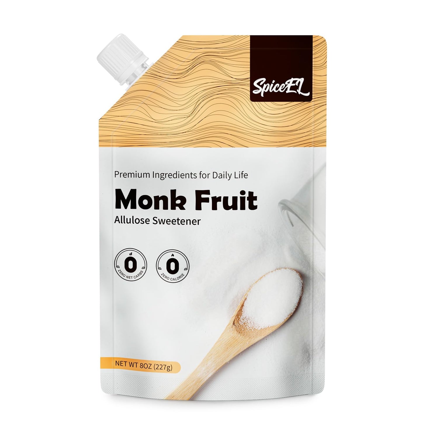 SPICEEL Monk Fruit Sweetener - Sugar Substitute, Gluten Free, Vegan, Keto Friendly - 8 oz