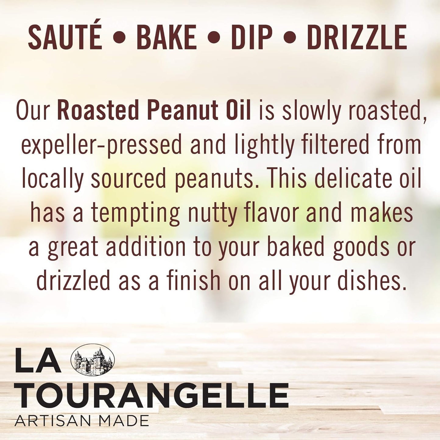 La Tourangelle Roasted Peanut Oil, Unrefined, Slow Roasted, 169 Fl Oz, Orange