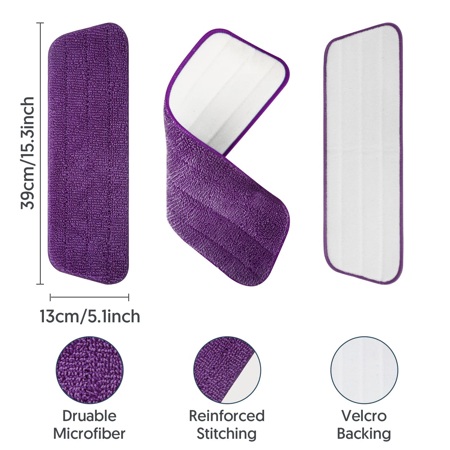 7 Pack Reusable Mop Pads For Swiffer Power Mop - Mexerris Microfiber Mop Pads Refills Household Replacement Mop Pads Hard Wood F
