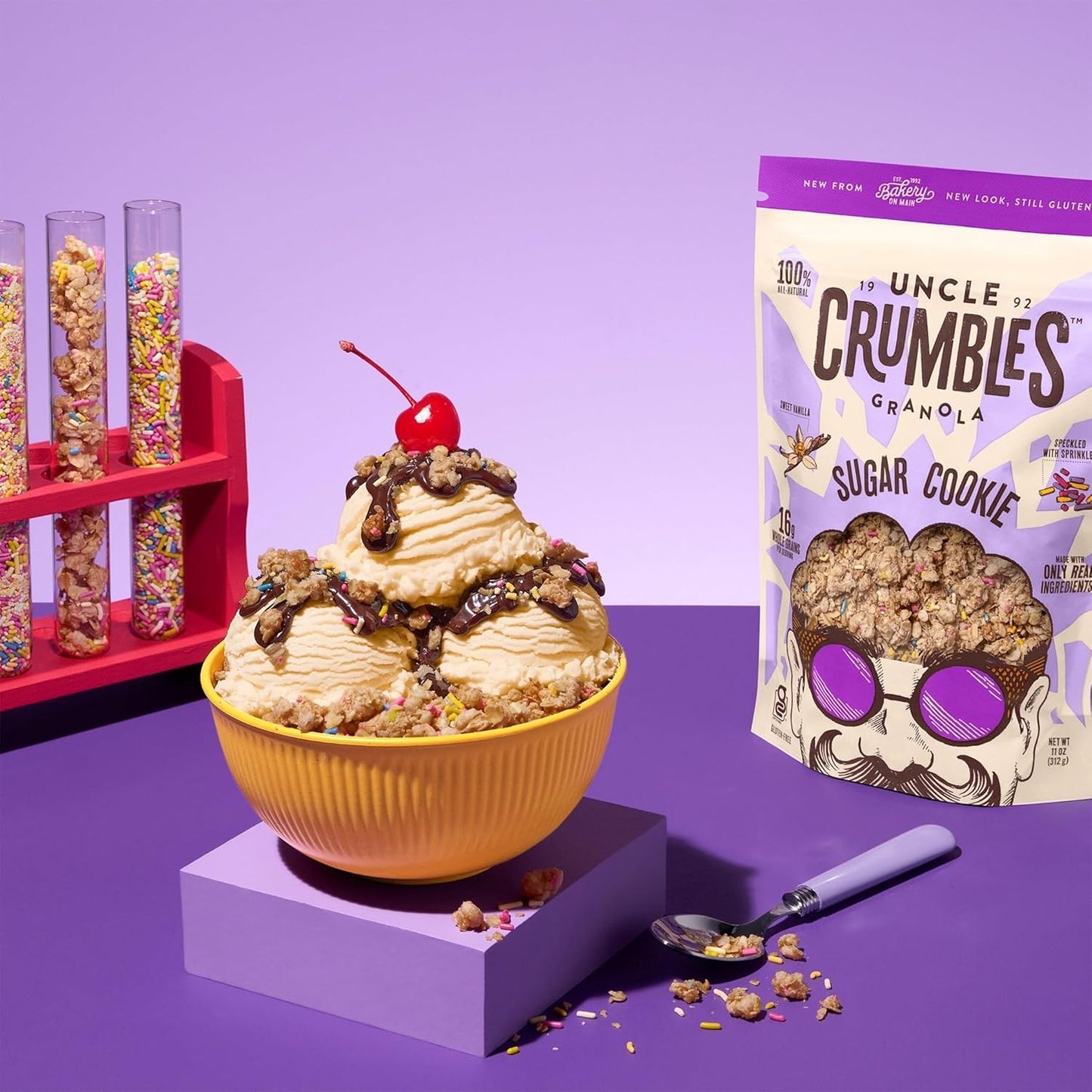 Uncle Crumbles Granola, Gluten-Free, Non-GMO Project Verified, Kosher, 16g of Whole Grains Per Serving, Sugar Cookie, 11 oz