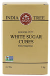India Tree Rough Cut Mauritius White Sugar Cubes, 2.2 Pound Box, Unrefined Sugar Cube, Kosher, Non GMO