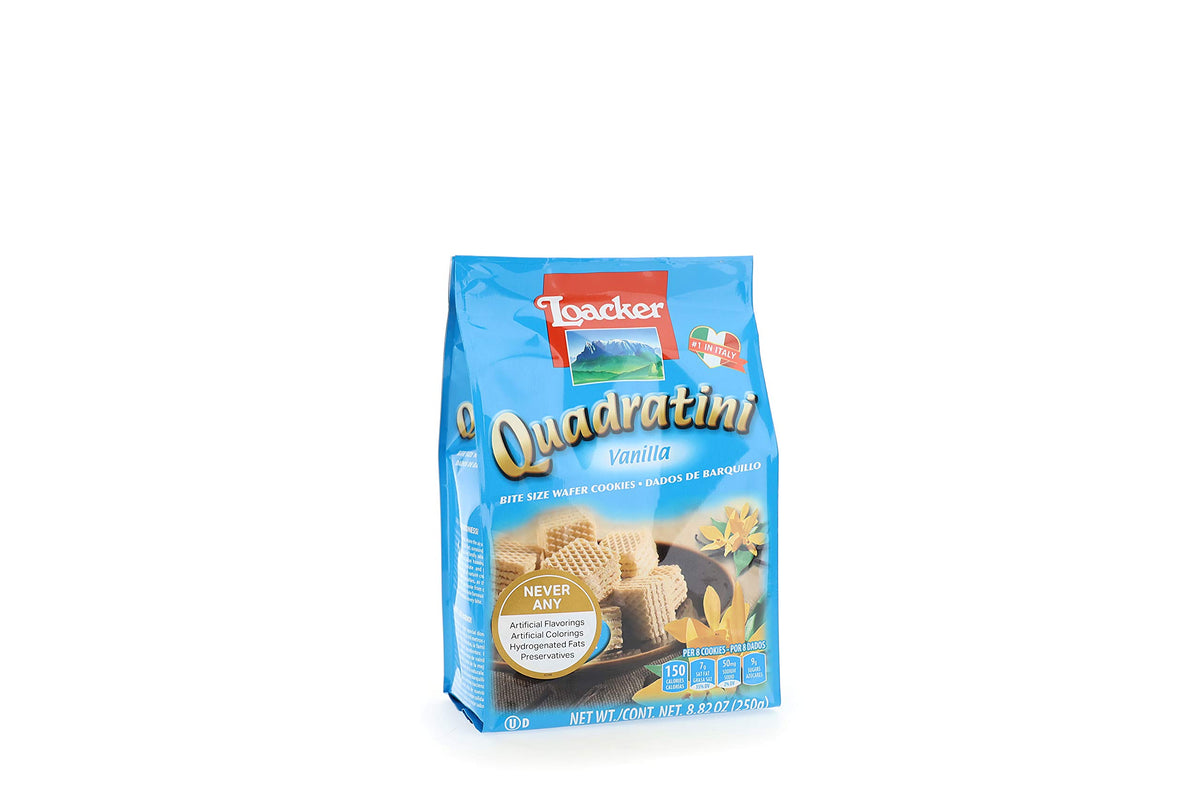 Loacker Quadratini Premium Wafer Cookies, 250G /Oz, Vanilla, 8.82 Oz