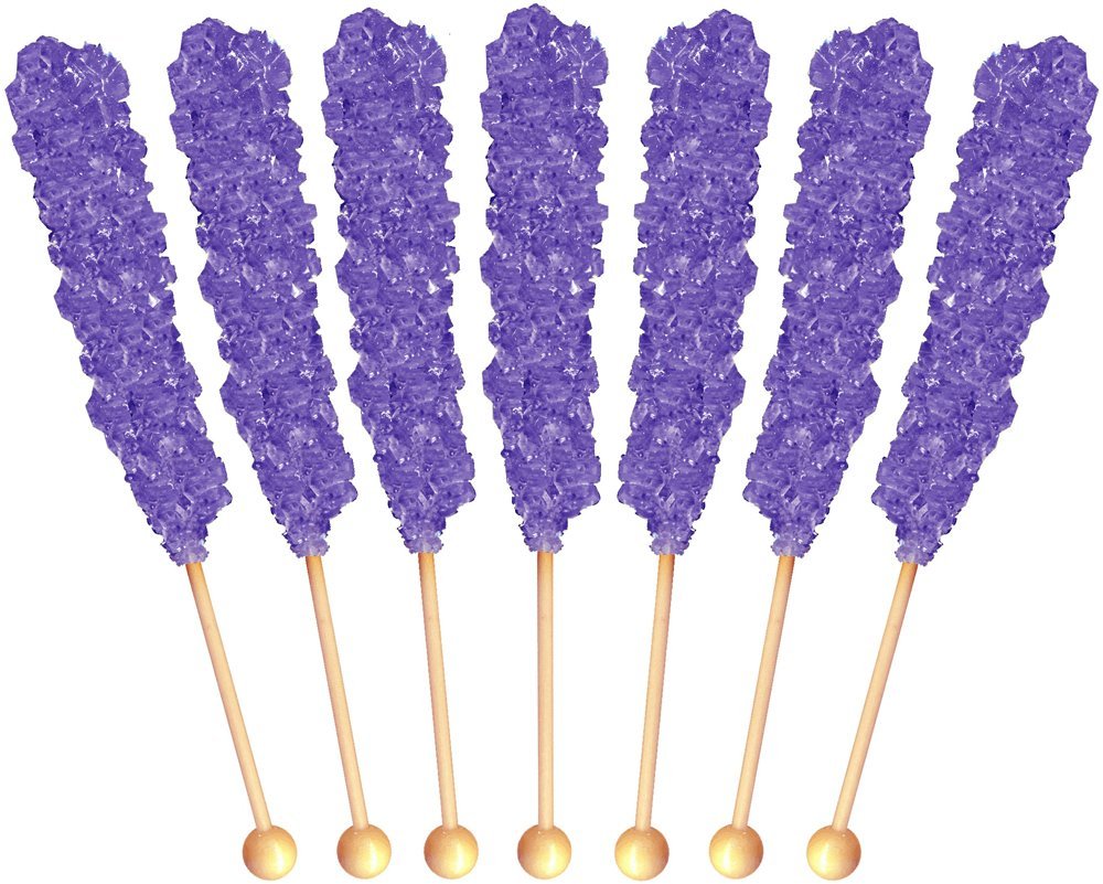 Buffalo Bills Grape (Purple) Rock Candy On A Stick (12-Ct Cup Purple Rock Candy Crystal Sticks)