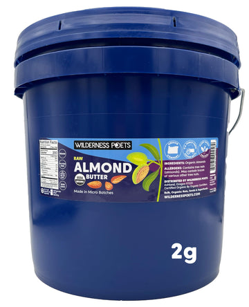 Wilderness Poets Organic Almond Butter - Raw, Unsweetened, Salt-Free, Vegan - 17 Pound (2 Gallon)