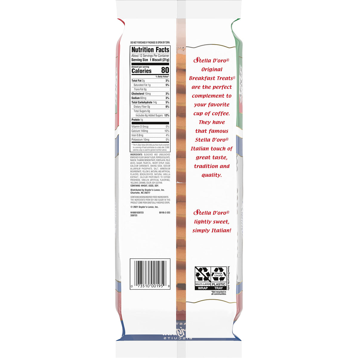 Stella D'Oro Cookies Original Breakfast Treats, 9 Oz (Pack Of 12)