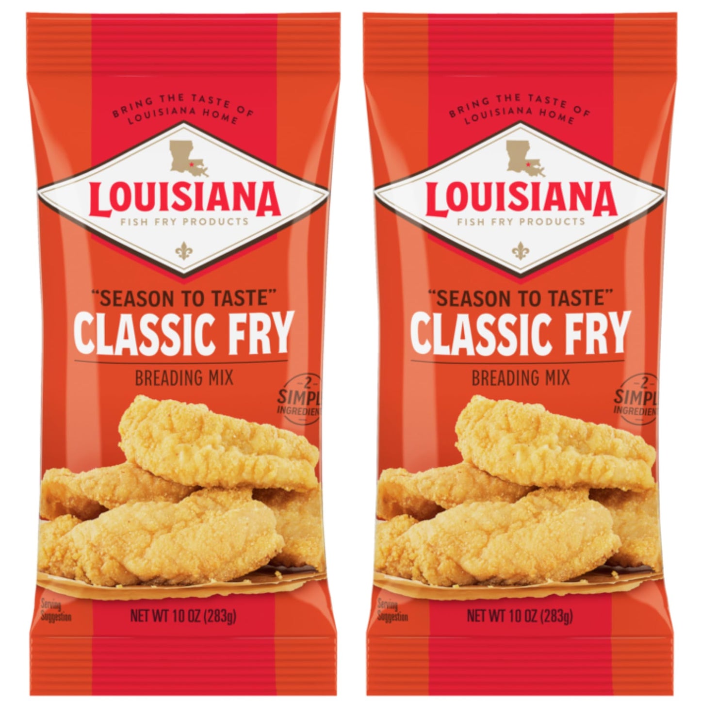 Louisiana Fish Fry Products Unseasoned Classic Fry Seafood Breading Mix, Pack of Two (10 Ounce Bags, Formerly ''All Natural'', N