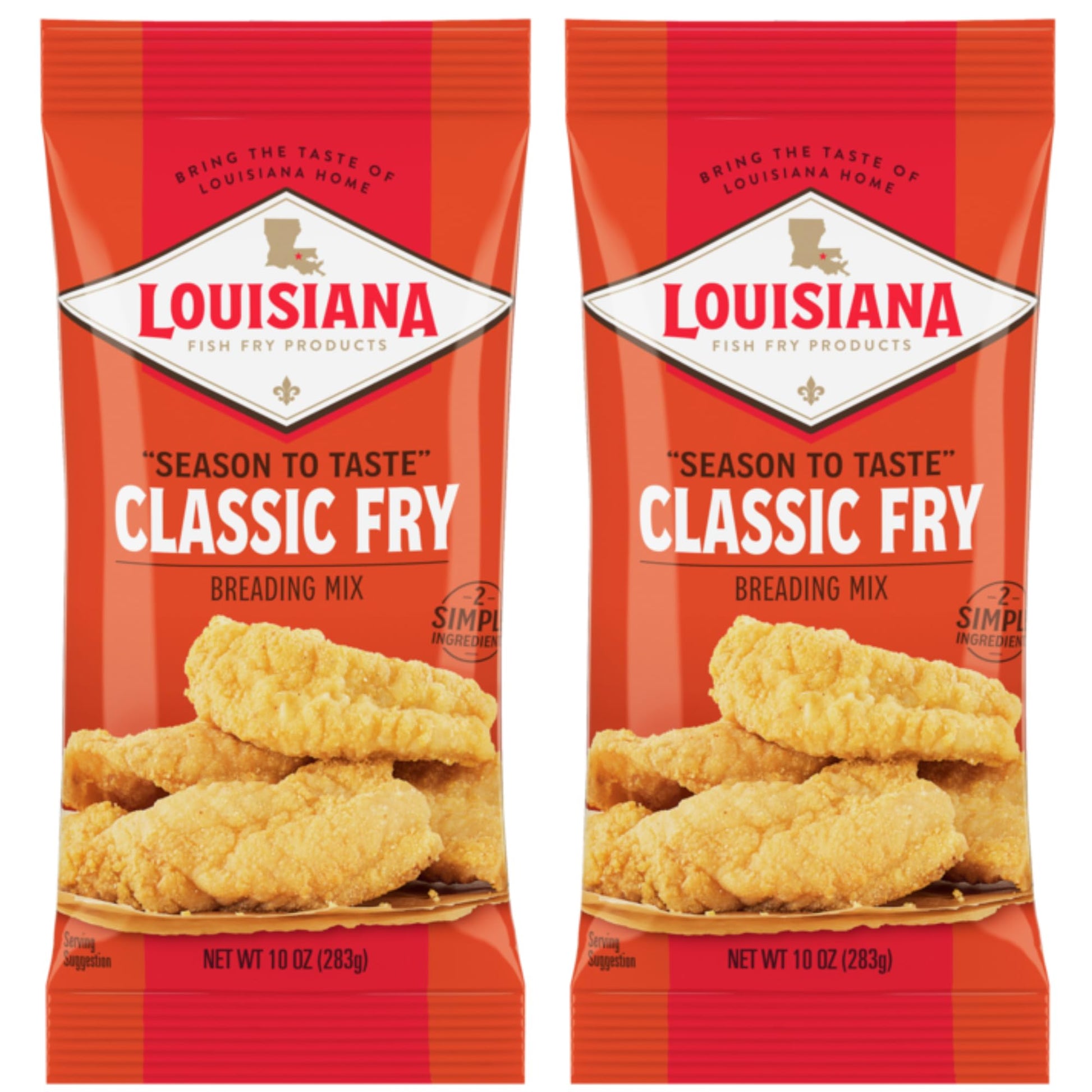Louisiana Fish Fry Products Unseasoned Classic Fry Seafood Breading Mix, Pack of Two (10 Ounce Bags, Formerly ''All Natural'', N