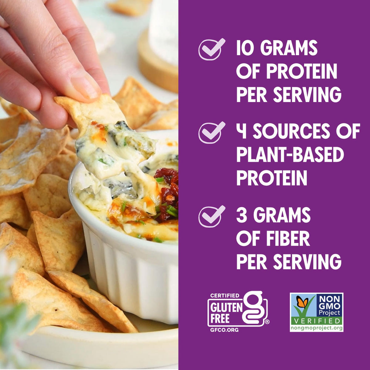 Miltons Protein Crackers, Zesty Ranch - 10g of Plant-Based Protein Per Serving, Gluten Free, Non-GMO Project Verified, Vegetari