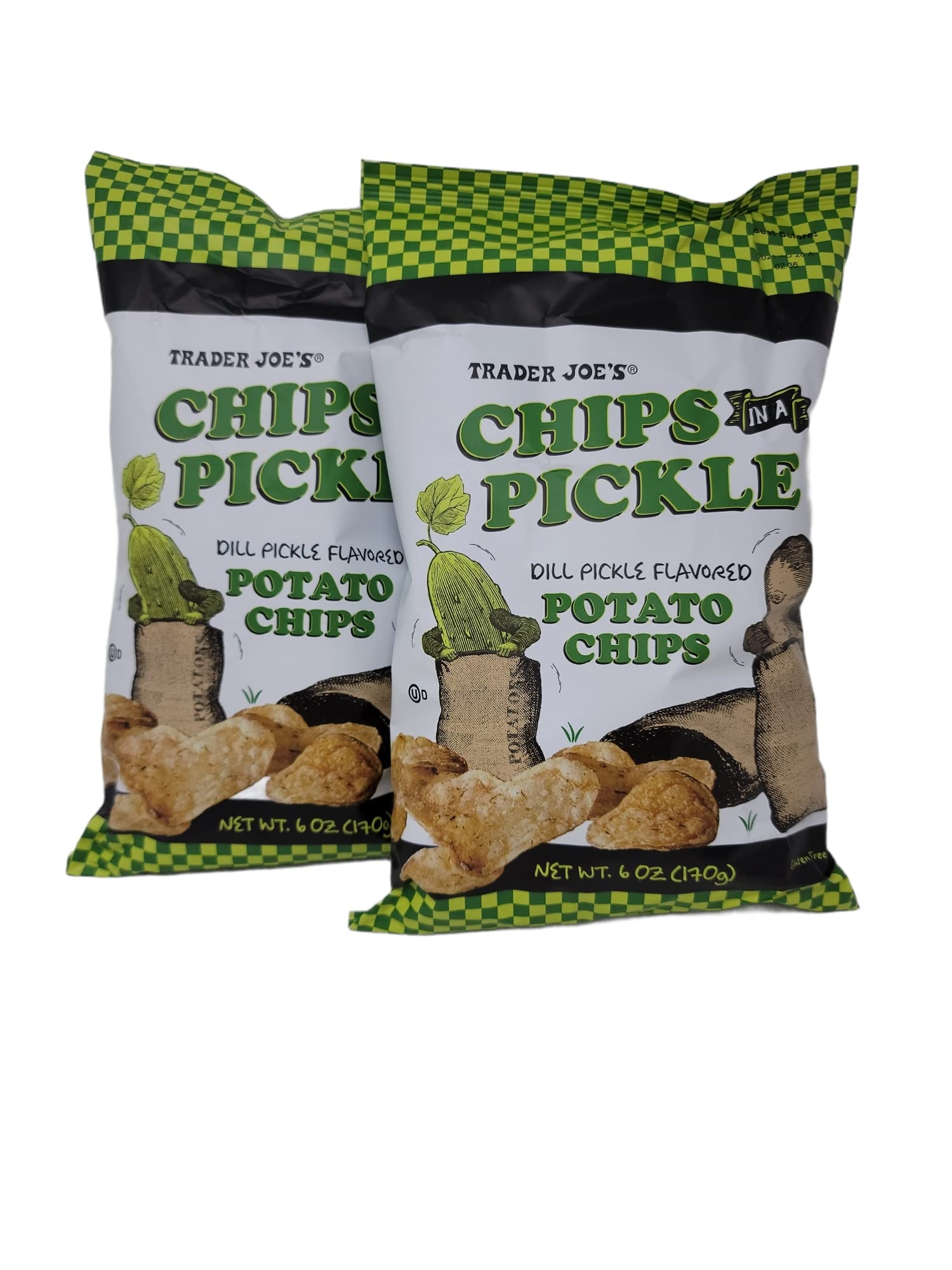 Trader Joe'S Chips In A Pickle (Dill Picle Flavored Potato Chips-2 Packs), 6 Ounce (Pack Of 1)