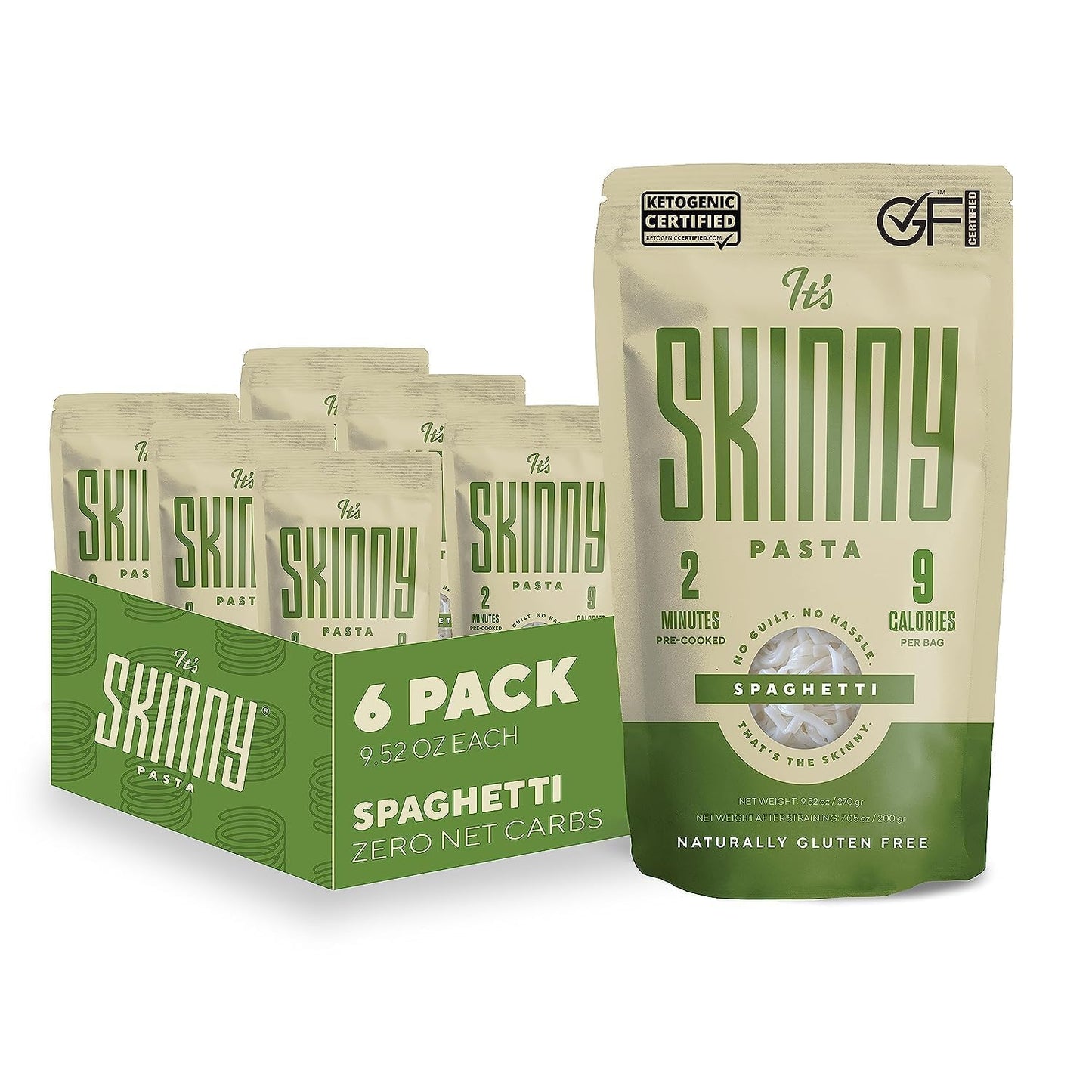 Its Skinny Spaghetti  Healthy, LowCarb, Low Calorie Konjac Pasta  Fully Cooked and Ready to Eat Shirataki Noodles  Keto, Glu