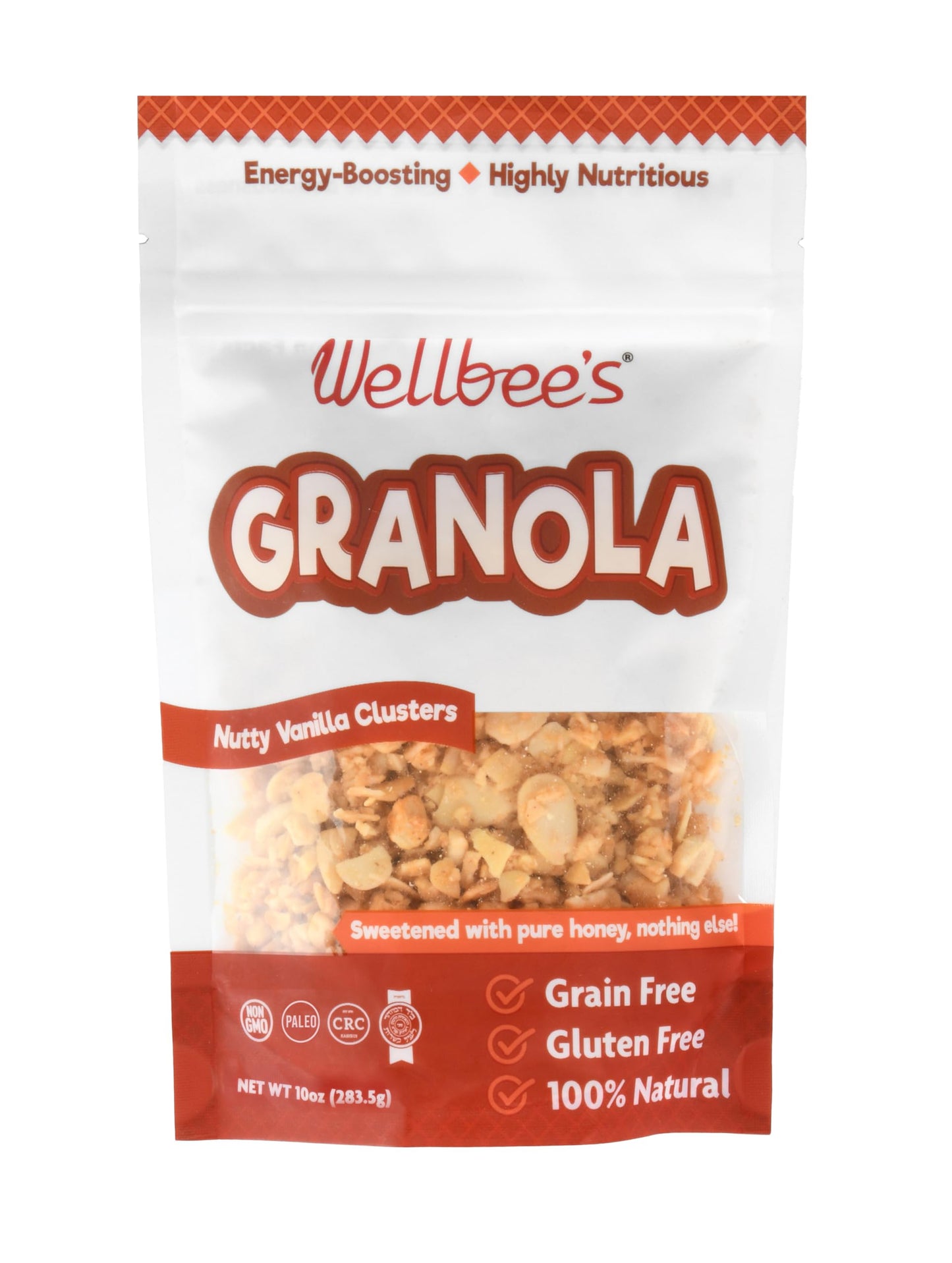 Wellbees Grain Free Granola, Oat Free, Low Carb, Honey Sweetened, 10 oz