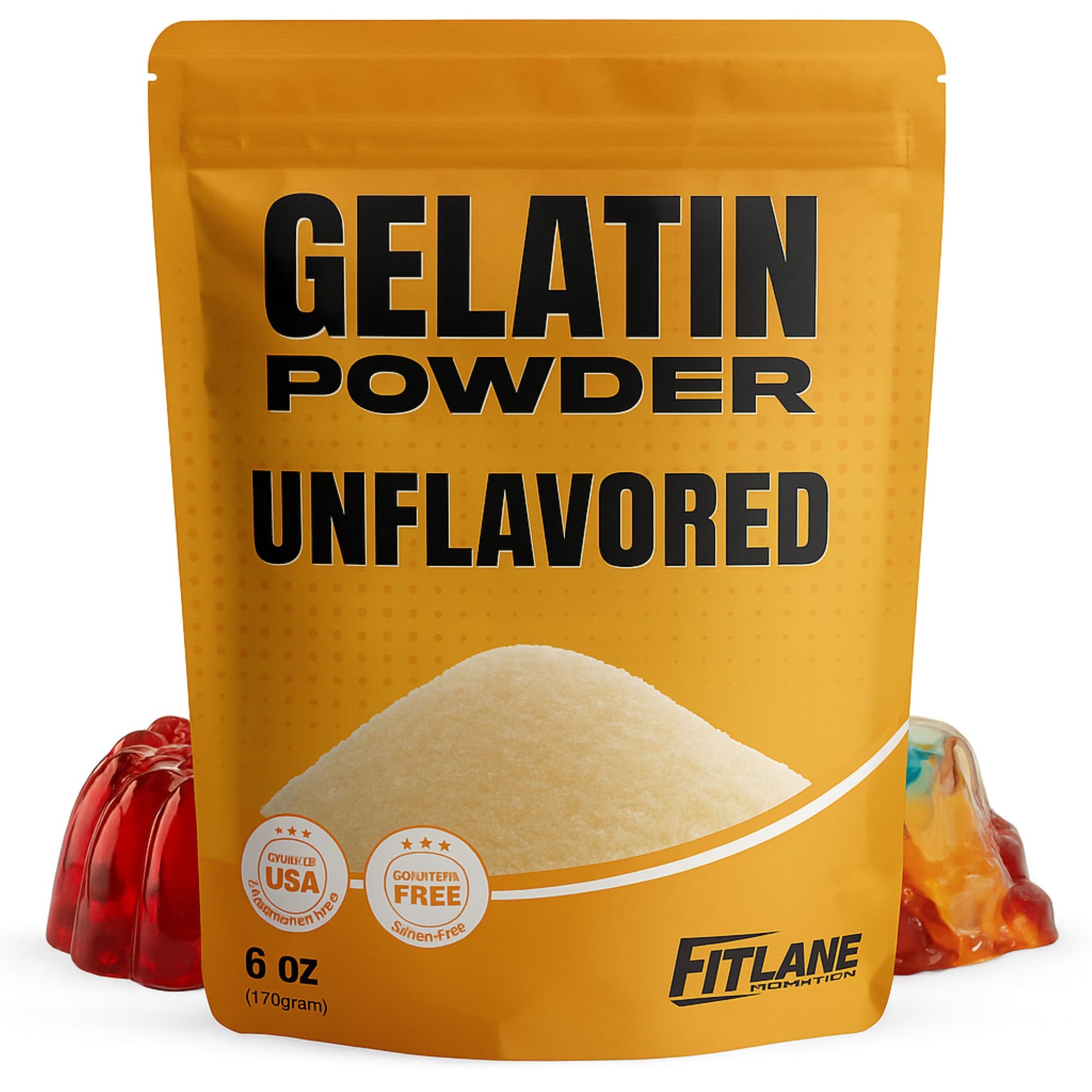 Gelatin Powder Unflavored 6 oz - Bulk Bag - Gelatina Sin Sabor en Polvo - Product of USA - Perfect for Desserts  Baking & Cooking - Supports Hair  Skin & Nails