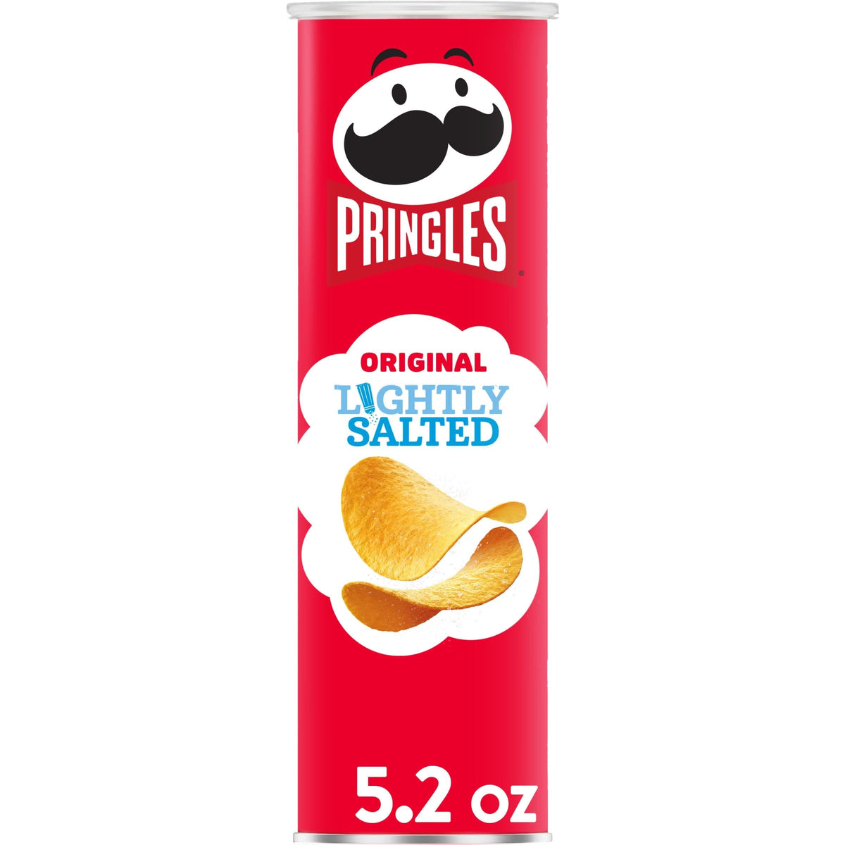 Pringles Potato Crisps Chips, Lunch Snacks, On-The-Go Snacks, Lightly Salted, 5.2oz Can (1 Can)